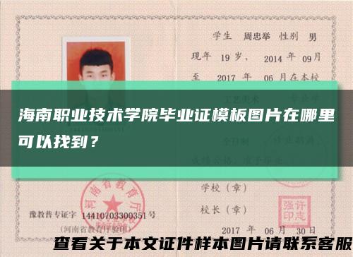 海南职业技术学院毕业证模板图片在哪里可以找到？缩略图