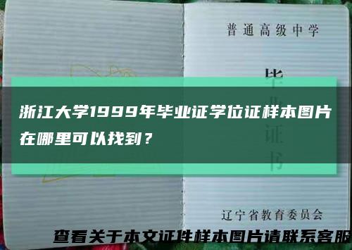 浙江大学1999年毕业证学位证样本图片在哪里可以找到？缩略图