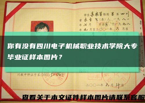 你有没有四川电子机械职业技术学院大专毕业证样本图片？缩略图