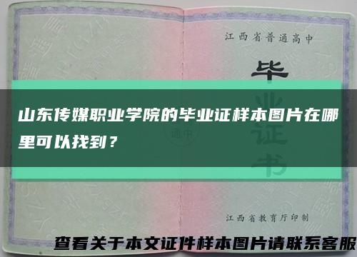 山东传媒职业学院的毕业证样本图片在哪里可以找到？缩略图