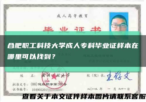 合肥职工科技大学成人专科毕业证样本在哪里可以找到？缩略图