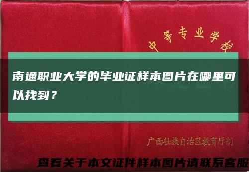 南通职业大学的毕业证样本图片在哪里可以找到？缩略图