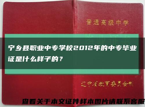 宁乡县职业中专学校2012年的中专毕业证是什么样子的？缩略图