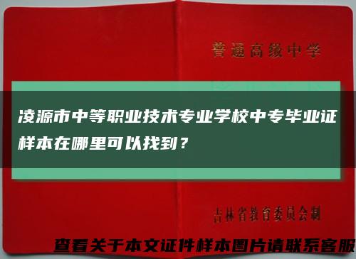 凌源市中等职业技术专业学校中专毕业证样本在哪里可以找到？缩略图