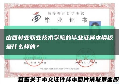 山西林业职业技术学院的毕业证样本模板是什么样的？缩略图