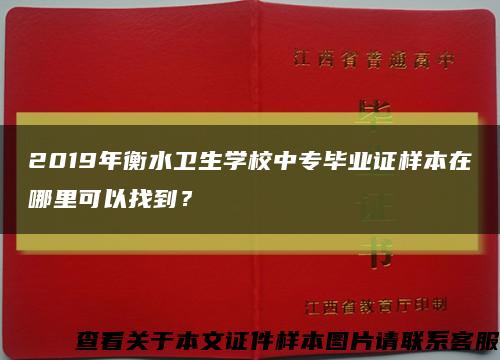 2019年衡水卫生学校中专毕业证样本在哪里可以找到？缩略图