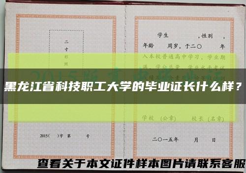 黑龙江省科技职工大学的毕业证长什么样？缩略图