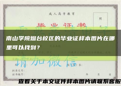 南山学院烟台校区的毕业证样本图片在哪里可以找到？缩略图