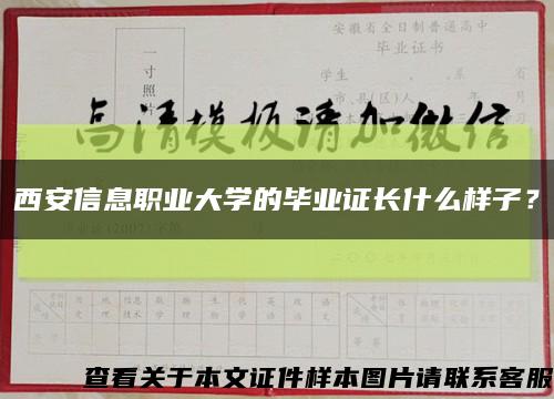 西安信息职业大学的毕业证长什么样子？缩略图