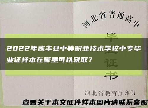 2022年咸丰县中等职业技术学校中专毕业证样本在哪里可以获取？缩略图