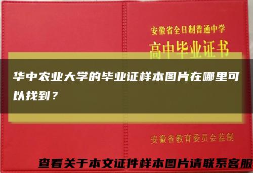 华中农业大学的毕业证样本图片在哪里可以找到？缩略图