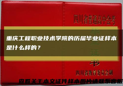 重庆工程职业技术学院的历届毕业证样本是什么样的？缩略图