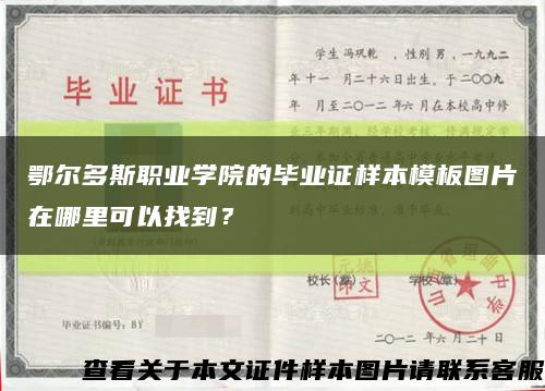 鄂尔多斯职业学院的毕业证样本模板图片在哪里可以找到？缩略图