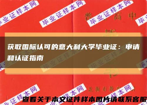 获取国际认可的意大利大学毕业证：申请和认证指南缩略图