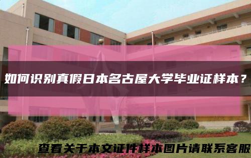 如何识别真假日本名古屋大学毕业证样本？缩略图