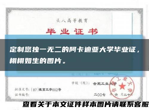 定制您独一无二的阿卡迪亚大学毕业证，栩栩如生的图片。缩略图