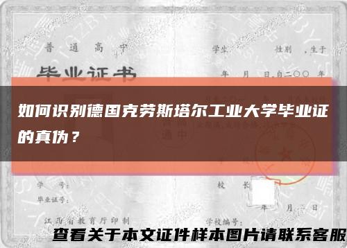 如何识别德国克劳斯塔尔工业大学毕业证的真伪？缩略图