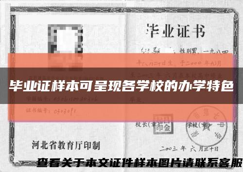 毕业证样本可呈现各学校的办学特色缩略图