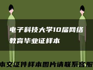 电子科技大学10届网络教育毕业证样本缩略图