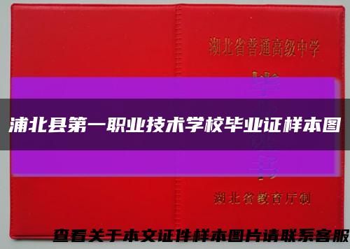 浦北县第一职业技术学校毕业证样本图缩略图