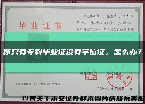 你只有专科毕业证没有学位证，怎么办？缩略图