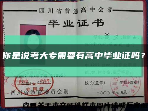 你是说考大专需要有高中毕业证吗？缩略图