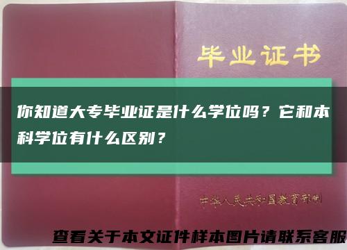 你知道大专毕业证是什么学位吗？它和本科学位有什么区别？缩略图