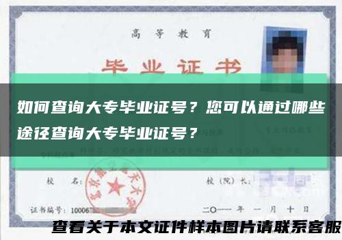 如何查询大专毕业证号？您可以通过哪些途径查询大专毕业证号？缩略图