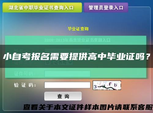 小自考报名需要提供高中毕业证吗？缩略图