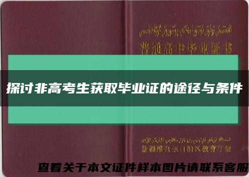 探讨非高考生获取毕业证的途径与条件缩略图