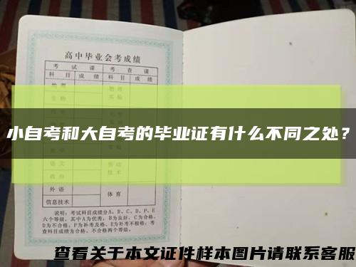 小自考和大自考的毕业证有什么不同之处？缩略图