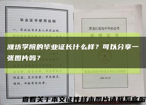 潍坊学院的毕业证长什么样？可以分享一张图片吗？缩略图