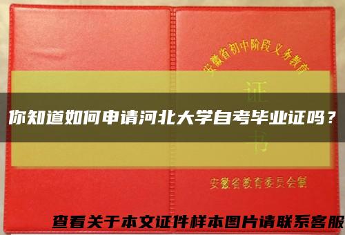 你知道如何申请河北大学自考毕业证吗？缩略图