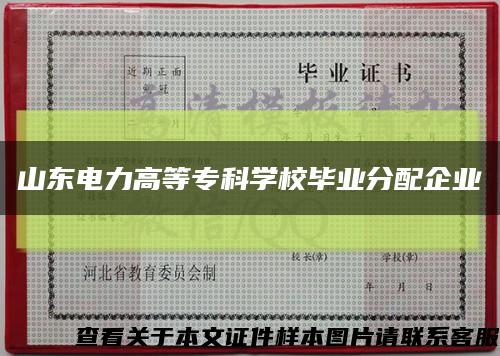 山东电力高等专科学校毕业分配企业缩略图