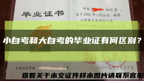 小自考和大自考的毕业证有何区别？缩略图