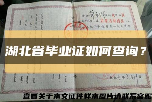 湖北省毕业证如何查询？缩略图