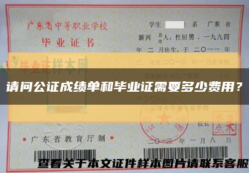 请问公证成绩单和毕业证需要多少费用？缩略图