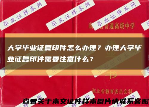 大学毕业证复印件怎么办理？办理大学毕业证复印件需要注意什么？缩略图