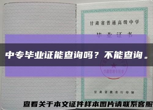 中专毕业证能查询吗？不能查询。缩略图