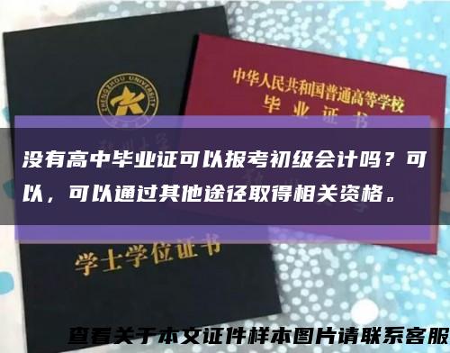 没有高中毕业证可以报考初级会计吗？可以，可以通过其他途径取得相关资格。缩略图