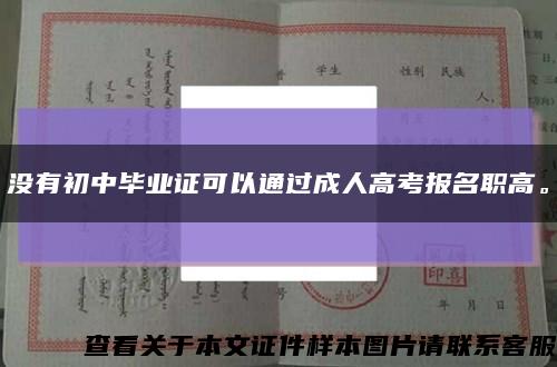 没有初中毕业证可以通过成人高考报名职高。缩略图