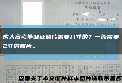 成人高考毕业证照片需要几寸的？一般需要2寸的照片。缩略图