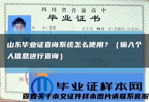 山东毕业证查询系统怎么使用？（输入个人信息进行查询）缩略图