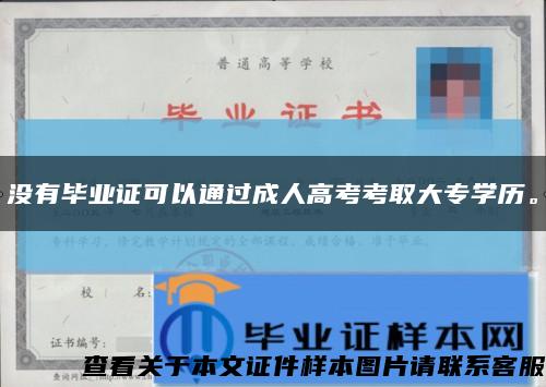 没有毕业证可以通过成人高考考取大专学历。缩略图