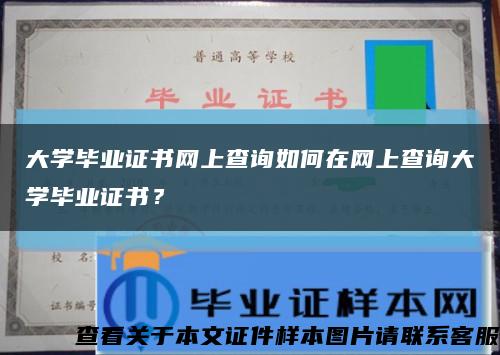 大学毕业证书网上查询如何在网上查询大学毕业证书？缩略图