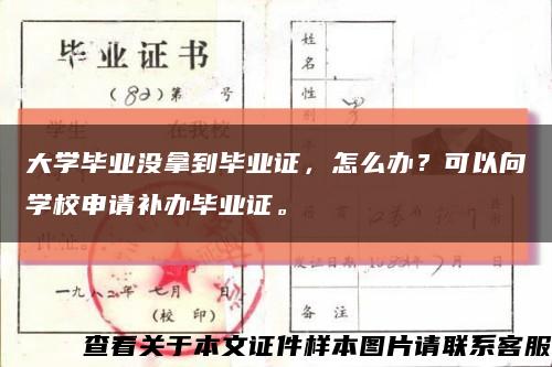 大学毕业没拿到毕业证，怎么办？可以向学校申请补办毕业证。缩略图