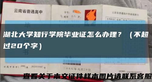 湖北大学知行学院毕业证怎么办理？（不超过20个字）缩略图