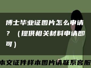 博士毕业证图片怎么申请？（提供相关材料申请即可）缩略图