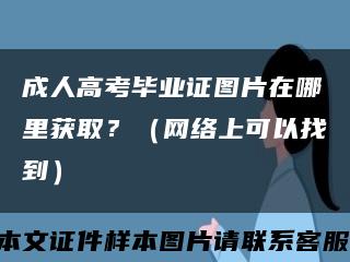 成人高考毕业证图片在哪里获取？（网络上可以找到）缩略图