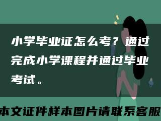 小学毕业证怎么考？通过完成小学课程并通过毕业考试。缩略图